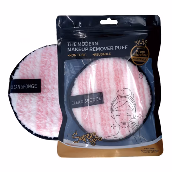 OEM personalizado removedor de maquiagem esponja limpa toalha de rosto removedor de maquiagem almofada de algodão esponja de remoção de maquiagem orgânica para rosto