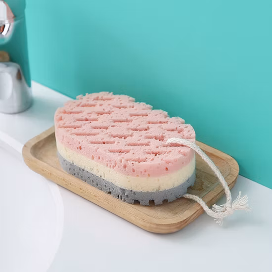 Esponja de banho chuveiro adulto banho lavagem rosto artefato três