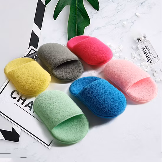 Logotipo personalizado Foundation Cosmetic Powder Puff Pano Toalhas Cuidados com a pele Lavável Removedor de maquiagem Almofadas de limpeza Puff Esponja limpa para almofada de limpeza facial