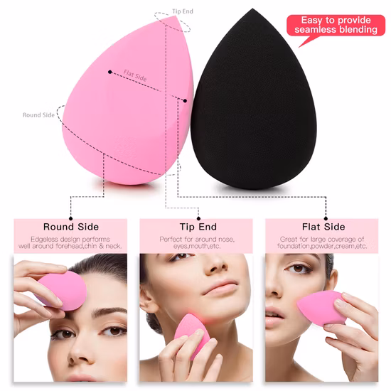 Esponja facial macia sem látex, maquiagem suave, seca, úmida, beleza essencial, maquiagem cosmética, pó facial